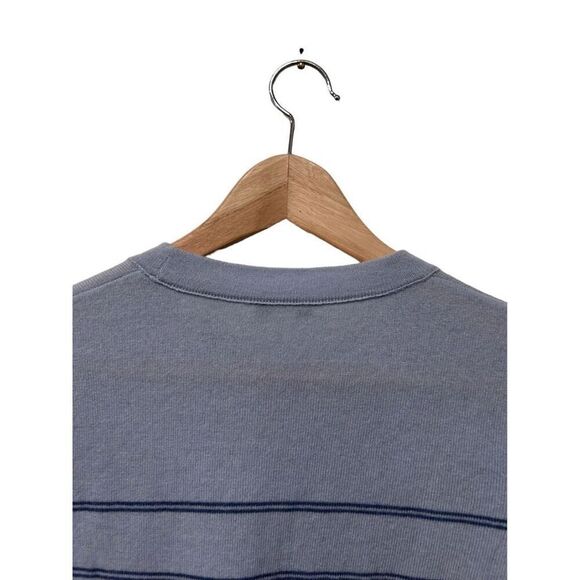 Vince Merino Wool Blend Striped Crewneck Long Sleeve Pullover Sweater Blue Small - Picture 5 of 13